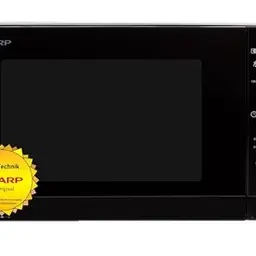 SHARP R200BKW Solo-Mikrowelle, 800 W, 20 l, Schwarz, Glasdrehteller 25,5 cm