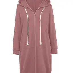 GRACE KARIN Damen Hoodie Langarm Herbst Sweatjacke Beige Casual M Dunkelrosa