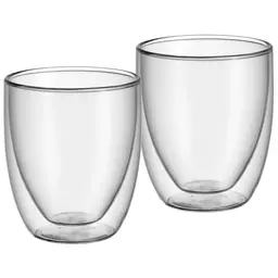 WMF Kult doppelwandige Cappuccino Gläser Set, 2-teilig, 250ml, Thermogläser mit Schwebeeffekt