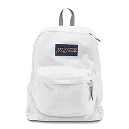 JanSport SuperBreak Rucksack für Schule, Reisen oder Arbeit, mit Wasserflaschenfach, in Weiß