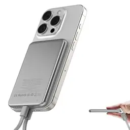 Ultra Slim Power Bank für MagSafe, 5000mAh, 20W PD Wireless Schnellladung, Tragbares Ladegerät für iPhone
