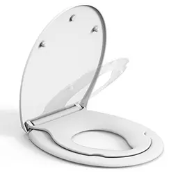 IDEALHOUSE Toilettendeckel mit Kindersitz, WC Sitz Family, Absenkautomatik, Quick-Release, O Form Weiß