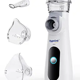 Hygelink Inhalationsgerät für Kinder und Erwachsene, Tragbar, Leise, mit Mundstück und 2 Masken
