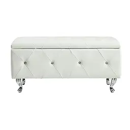 HTI living Sitzbank Maribella Weiß mit Stauraum 96 x 46 x 46 cm