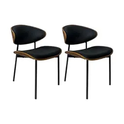 Set aus 2 gepolsterten Esszimmerstühlen mit Rückenlehne, Samtsitzfläche und Metallbeinen, ideal für Esszimmer, Küche und Wohnzimmer