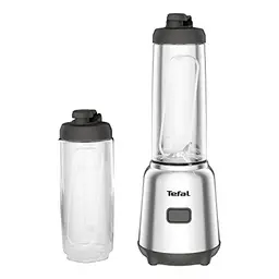 Tefal Mix und Move Mini-Standmixer, 300 W, mit 2 Flaschen, kompaktes Design, einfach zu reinigen, Silber/Grau