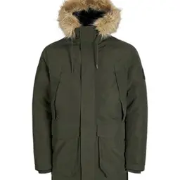 JACK & JONES Herren Parka mit Kunstpelz, Rosin, Größe 3X