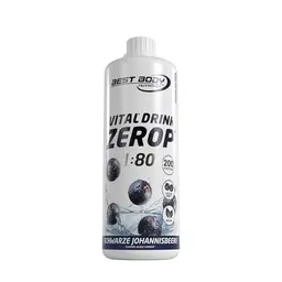 Best Body Nutrition Vital Drink ZEROP® - Schwarze Johannisbeere, Zuckerfrei, 1000 ml (Ergibt 80 Liter)