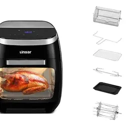 Linsar Heißluftfritteuse 11L mit Zubehör, 8 Programme, 2000W, Temperatur 65-200°C
