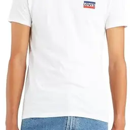Levi's 2er-Pack Herren Graphic T-Shirts, Crewneck, Weiß/Blau, Größe XL