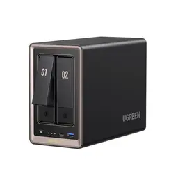 UGREEN NASync DXP2800 GT 2-Bay Desktop NAS mit AMD Ryzen, 10GbE, 8GB RAM (bis 64GB), ECC, U.2 & M.2, für Creator, Teams & Zuhause
