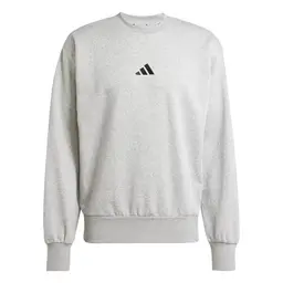 adidas Herren Essentials FEELCOZY Fleece Sweatshirt in Grau/Schwarz, Größe L