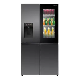 Hisense Kühl-Gefrierkombination, 615L, Schwarz, mit Eis- & Wasserspender, UV-Wasseraufbereitung, leise