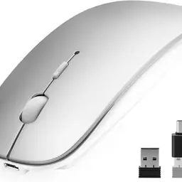 AE WISH ANEWISH Kabellose Bluetooth Maus mit USB-C-Adapter für iPad/iPhone/Mac/PC/Laptop - Wiederaufladbar & leise
