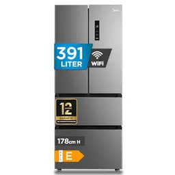 Midea French Door Kühl-Gefrierkombination 391 l NoFrost Smart WiFi Energiesparend und Extrem Leise für Große Familien