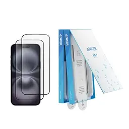 Anker Displayschutzfolie für iPhone 16 Plus, blasenfrei und langlebig, 2er-Pack