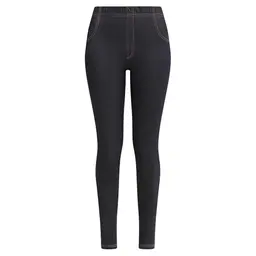 Dim Damen Effet Leggings Relax & Go, Blau Navy, Größe Large