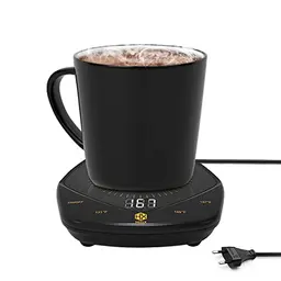Kaffeewärmer für Büro und Home Office - Elektrischer Getränkewärmer mit 3 Temperatureinstellungen (Schwarz)