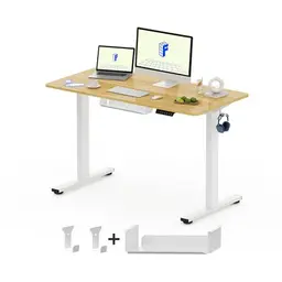 FlexiSpot Höhenverstellbarer Schreibtisch Basic – Ergonomischer Bürotisch 120x60cm in Ahorn