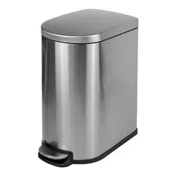 TARUNMO 40L Kitchen Trash Can with Lid - Easy Clean Brushed Stainless Steel