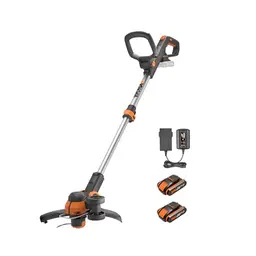 WORX WG163E Akku Rasentrimmer 20V, 2-in-1 Kantenschneider & Rasentrimmer, 30cm Schnitt, inklusive 2 Akkus & Ladegerät