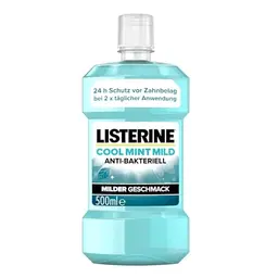 LISTERINE Cool Mint Mild Mundspülung (500 ml) - ohne Alkohol, bekämpft Mundgeruch und reduziert Zahnbelag