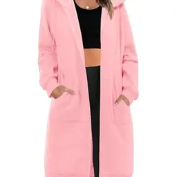 Tuopuda Damen Hoodie mit Reißverschluss – Lange Kapuzenjacke für Herbst und Winter, rosa, XXL