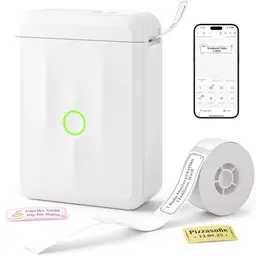 NIIMBOT Etikettendrucker D110 - Tragbarer Bluetooth Label Printer für Zuhause, Schule und Büro, Weiß