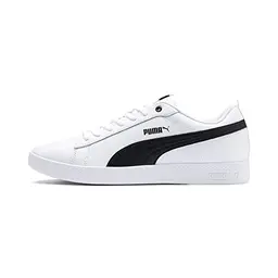 PUMA Damen Smash Wns V2 L Sneaker in Weiß/Schwarz, Größe 39 EU