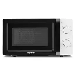 MEDION Mikrowelle 20L, 700W, kompakt & platzsparend, 5 Stufen, Auftaufunktion, Timer, MD11475 - weiß