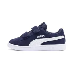 PUMA Kinder Smash v2 SD V PS Sneaker, Peacoat-Puma White, 29 EU