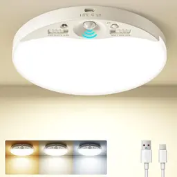 Zemty 16CM Akku Lampe mit Bewegungsmelder, dimmbare Deckenlampe für Flure, Badezimmer, Küche und Treppen