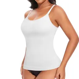 YARRCO Shape Damen Tanktop Bauchweg Shapewear Figurformendes Unterhemd Weiß XL