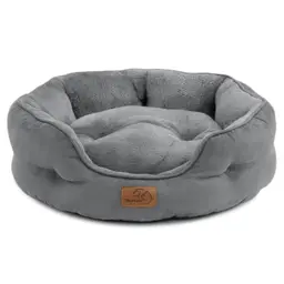 BEDSURE Katzenbett waschbar, 51x48x15cm, mit Innenkissen, für Katzen oder kleine Hunde, Grau