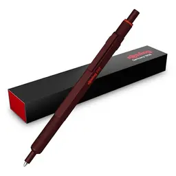 Rotring 600 Kugelschreiber - Mittlere Spitze - Schwarz - Vollmetallschaft - Schokoladenbraun - Rutschfester Griff