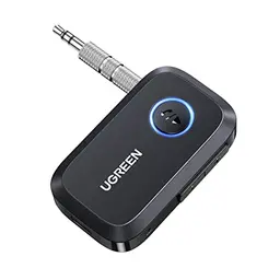 UGREEN Bluetooth Adapter für Auto - Kabelloser Klinkenempfänger mit 15 Stunden Spielzeit
