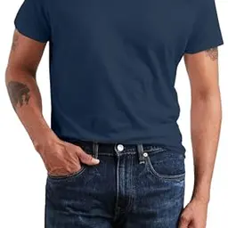 Levi's Herren V-Neck T-Shirt in Dress Blues, Größe M