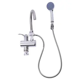 Elektrischer Wasserhahn mit Dusche, 3000W Durchlauferhitzer, 360° drehbar, LCD-Temperaturanzeige für Küche und Bad