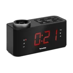 TechniSat DIGICLOCK 3 – Projektionswecker für Schlafzimmer mit 180° Projektor, zwei Weckzeiten und Schlummerfunktion