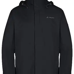 VAUDE Escape Light Herren Regenjacke, wasserdicht, leicht, atmungsaktiv, verstaubare Kapuze, winddicht, schwarz