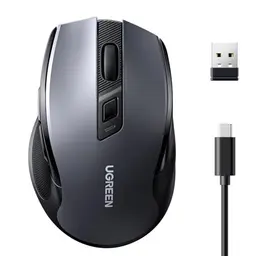 UGREEN Kabellose 2.4G & Bluetooth Maus mit USB-C, 4000DPI, Ergonomisch & Leise, Kompatibel mit Laptop Windows, macOS, Linux