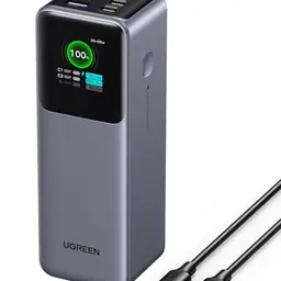UGREEN Nexode Power Bank 25000mAh 200W mit 3 Ports und digitalem Display, kompatibel mit iPhone und Galaxy