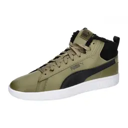 PUMA Smash 3.0 MID Sneaker Unisex in Olive Drab/Schwarz/Weiß, Größe 38,5 EU