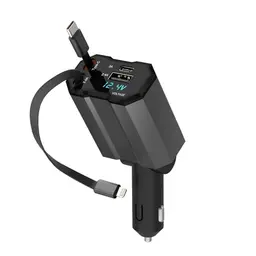 HENLSON 4-in-1 Zigarettenanzünder USB C Auto Ladegerät, 66W Schnellladegerät für iPhone 16/15/14/13 und Samsung Galaxy