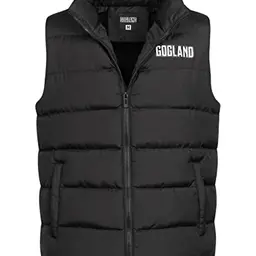 GOGLAND Tjörn Unisex Steppweste mit Stehkragen und Reißverschluss, schwarze Weste für Damen und Herren