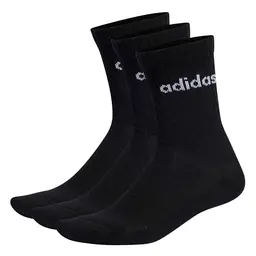 adidas Unisex Linear Crew Socken, 3 Paar, Schwarz/Weiß, Größe 42-45