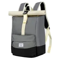 CALIYO Rolltop Rucksack Damen, Wasserdichter Laptop Rucksack für Schule und Reisen