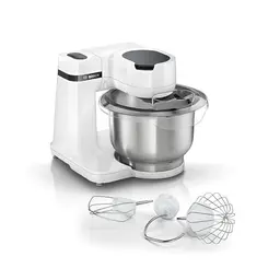 Bosch Küchenmaschine Serie 2, 3,8 L Edelstahl-Schüssel, 700W, spülmaschinenfest, weiß