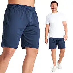 CityComfort Herren Sporthose kurze Gym Shorts Sommer Lauf- und Trainingshose (Navy Blau, XL)