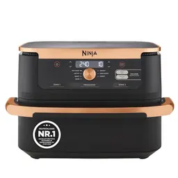 Ninja Foodi FlexDrawer Heißluftfritteuse, 7-in-1, Schwarz & Kupfer, herausnehmbarer Trenner, spülmaschinenfester Korb
